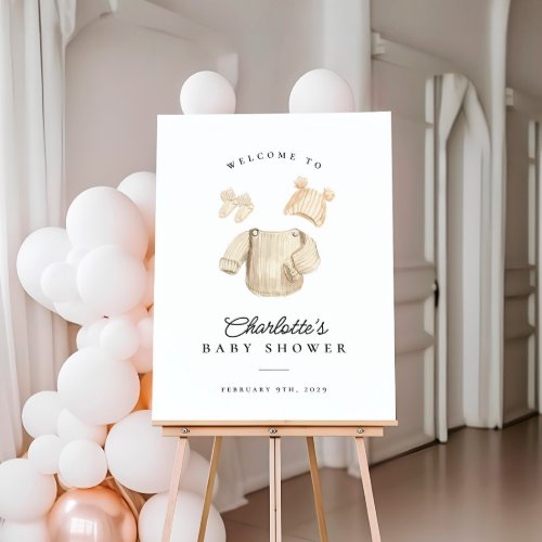 Winter Baby Clothes Baby Shower Welcome Sign
