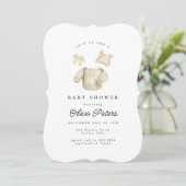 Winter Baby Clothes Gender Neutral Baby Shower Invitation (Standing Front)