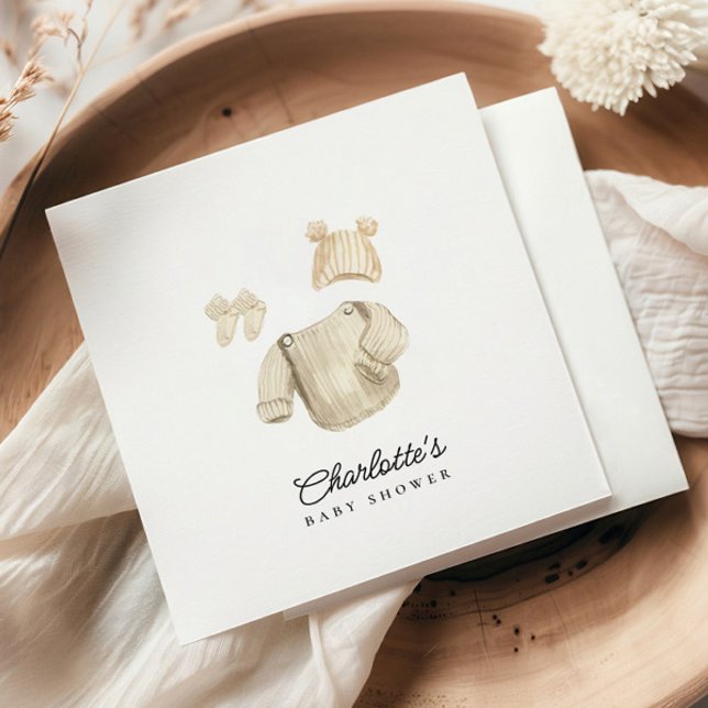 Winter Baby Clothes Gender Neutral Baby Shower Napkins (Creator Uploaded)