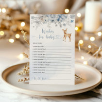 Winter baby deer baby shower wishes for baby