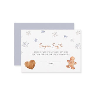 Winter Baby Diaper Raffle Enclosure Card