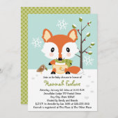 Winter Baby Fox in Diapers Baby Shower Invitation (Front/Back)