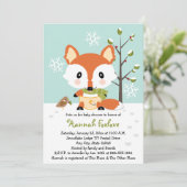 Winter Baby Fox in Diapers Baby Shower Invitation (Standing Front)