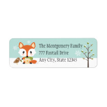 WINTER BABY FOX IN DIAPERS LABEL
