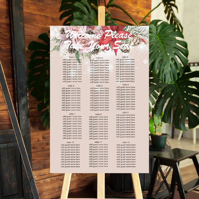 Winter baby in bloom red poinsettia pink floral foam board (Creator Uploaded)