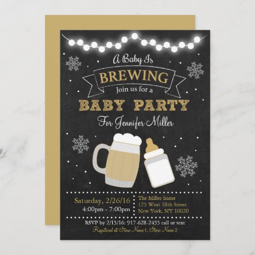 Winter Baby Is Brewing Baby Shower Invitation