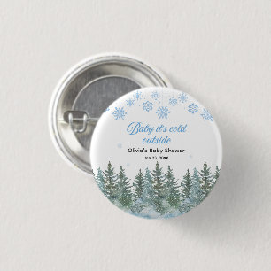 Winter Baby It's Cold Outside Baby Shower Button