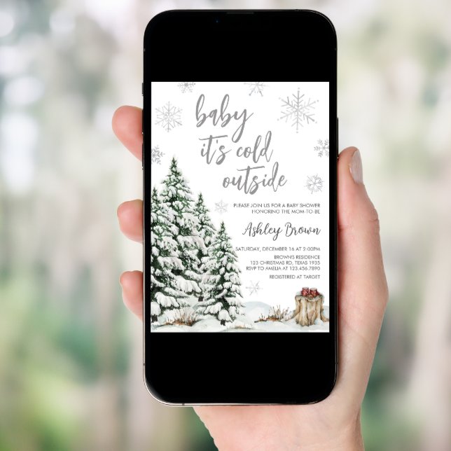 Winter Baby It's Cold Outside Baby Shower  Invitation (Front Digital)