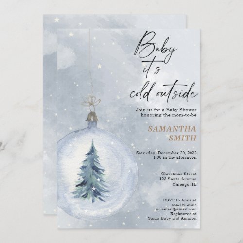 Winter baby its cold outside baby shower invitation