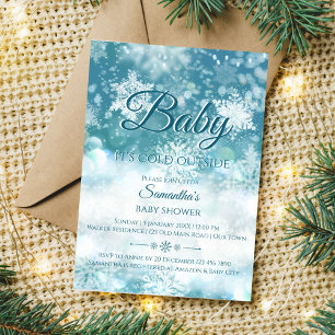 Winter baby it's cold outside baby shower invitation