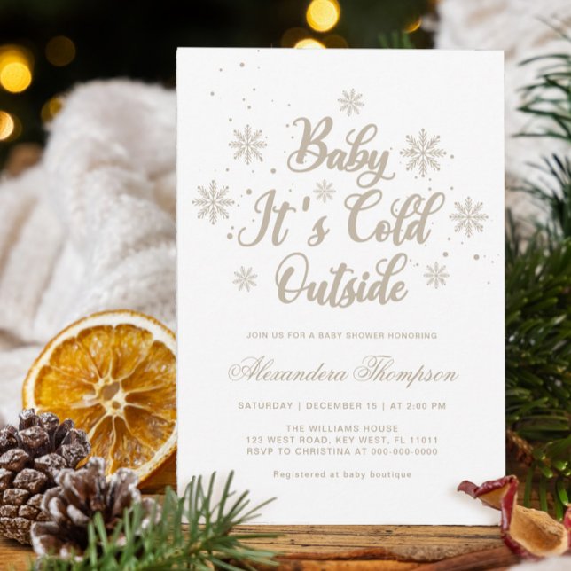 Winter Baby It's Cold Outside Baby Shower Invitation (Creator Uploaded)
