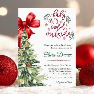 Winter Baby It's Cold Outside Baby Shower Invitation