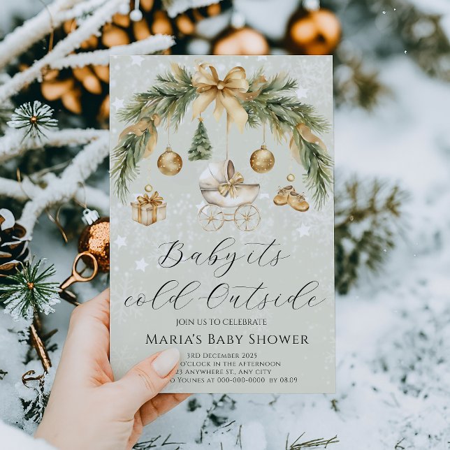 Winter Baby It's Cold Outside Baby Shower Invitation (Creator Uploaded)