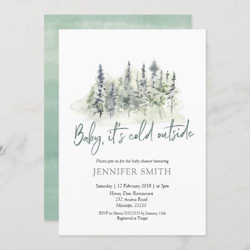 Winter Baby Its Cold Outside Baby Shower Invitation