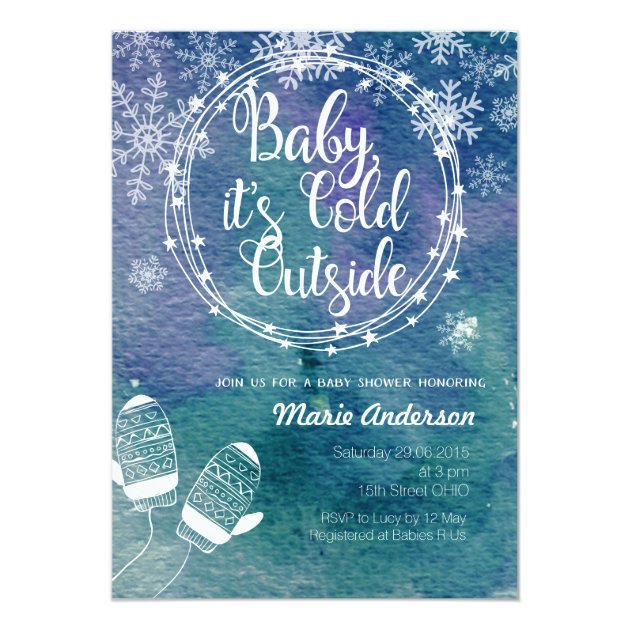 Winter Baby It's Cold Outside Baby Shower Invite