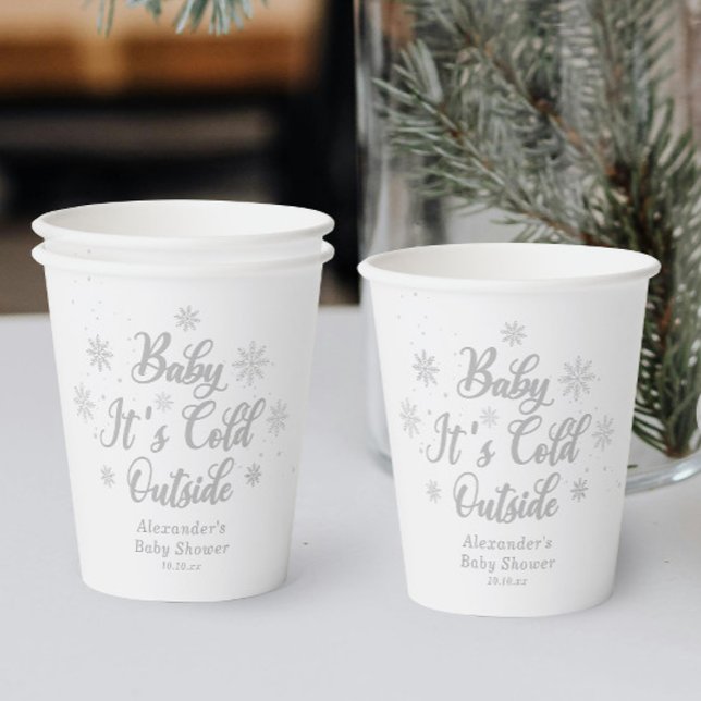 Winter Baby It's Cold Outside Baby Shower Paper Cups (Creator Uploaded)
