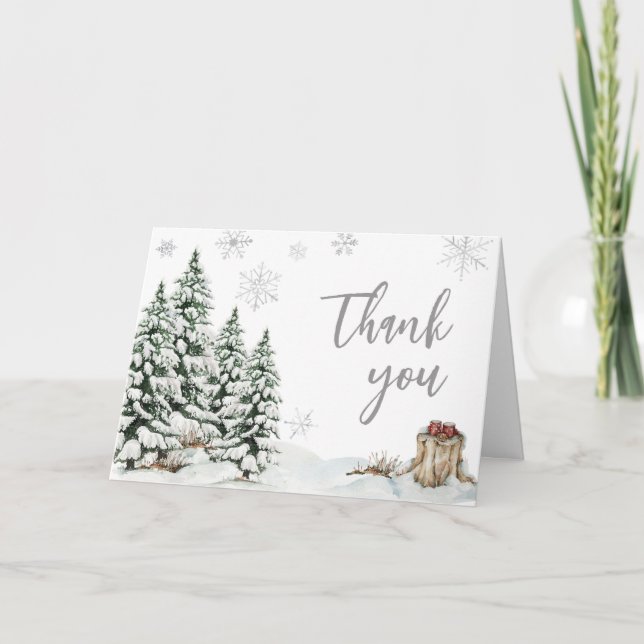 Winter Baby It's Cold Outside Baby Shower  Thank You Card (Front)