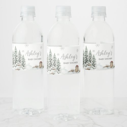 Winter Baby Its Cold Outside Baby Shower  Water Bottle Label