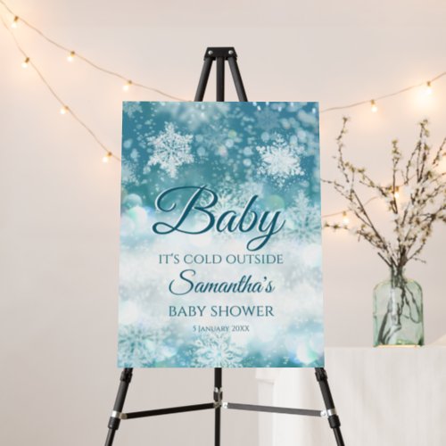 Winter baby its cold outside baby shower welcome  foam board