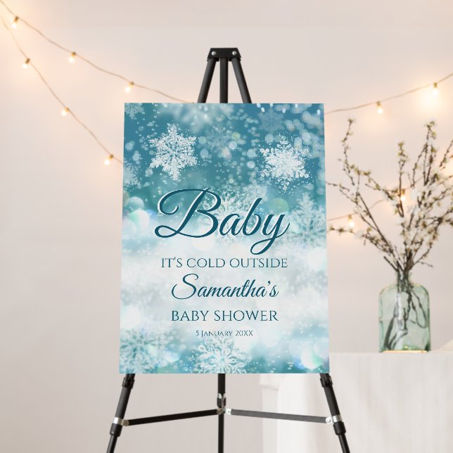 Winter baby it's cold outside baby shower welcome  foam board (In Situ (Stand))