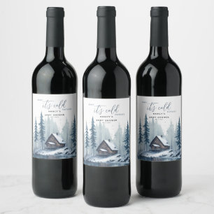 Winter Baby It's Cold Outside Baby Shower Wine Label