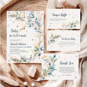 Winter Baby Its Cold Outside Diaper Raffle Enclosure Card
