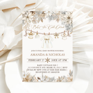 Winter Baby It's Cold Outside Girl Baby Shower Invitation