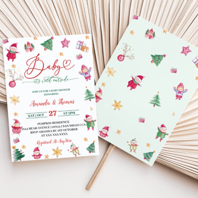 Winter Baby It's Cold Watercolor Baby Shower Invitation (Creator Uploaded)