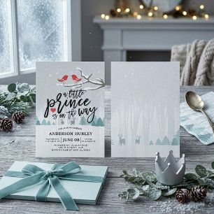 Winter Baby Shower a little prince is on the way Invitation