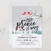 Winter Baby Shower a little prince is on the way Invitation (Front/Back)