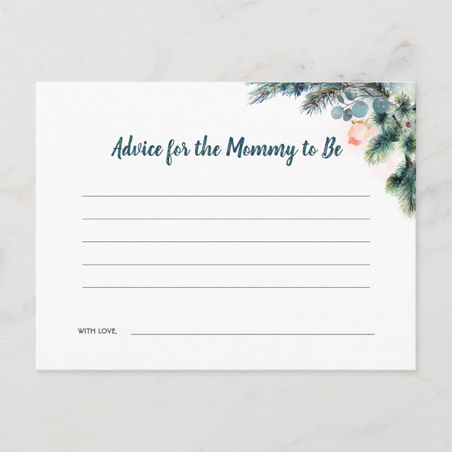 Winter Baby Shower Advice Card (Front)