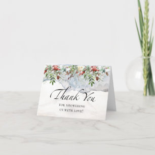Winter Baby Shower. Baby it's cold outside Letterpress Thank You Card