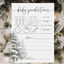 Winter Baby Shower Baby Predictions Advice Card