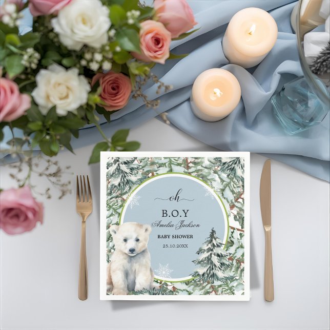 winter baby shower baby shower invitations napkins (Creator Uploaded)