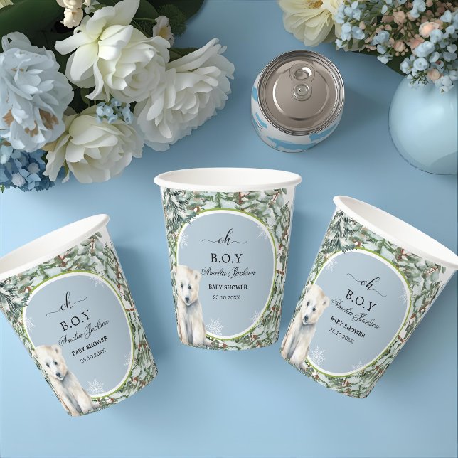 winter baby shower baby shower invitations paper cups (Creator Uploaded)