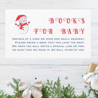 Winter baby shower Book for Baby Enclosure Card