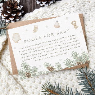 Winter Baby Shower Books for Baby Enclosure Card