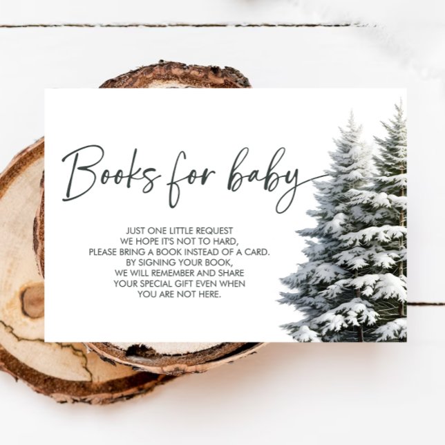 Winter Baby Shower Books For Baby Enclosure Card (Creator Uploaded)