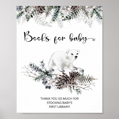 Winter baby shower Books for baby Poster