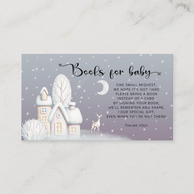 Winter Baby shower books for baby ticket Enclosure (Front)