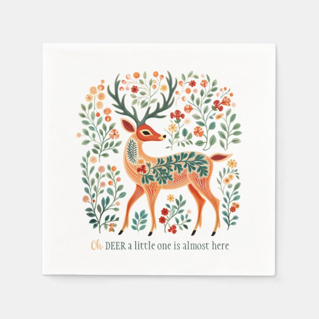 Winter Baby Shower Christmas Holiday Napkins (Front)