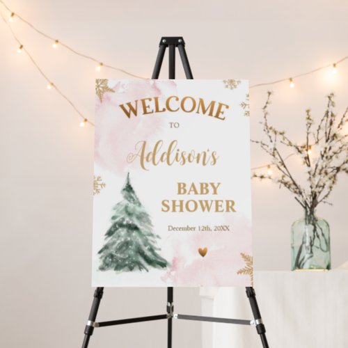 Winter Baby Shower Cold Outside Snowflakes Welcome Foam Board