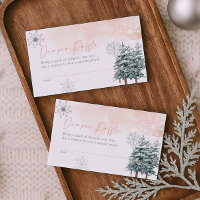 Winter baby Shower Diaper Raffle Card