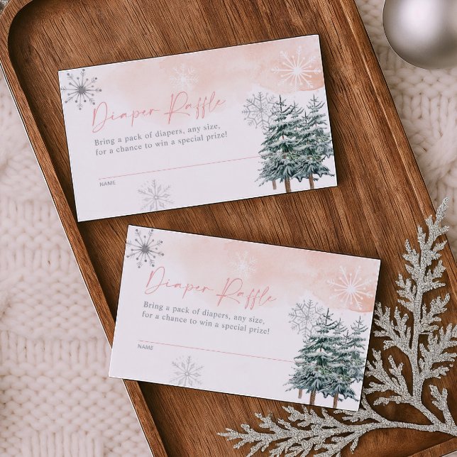 Winter baby Shower Diaper Raffle Card (Creator Uploaded)