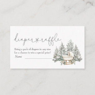 Winter Baby Shower Diaper Raffle Enclosure Card