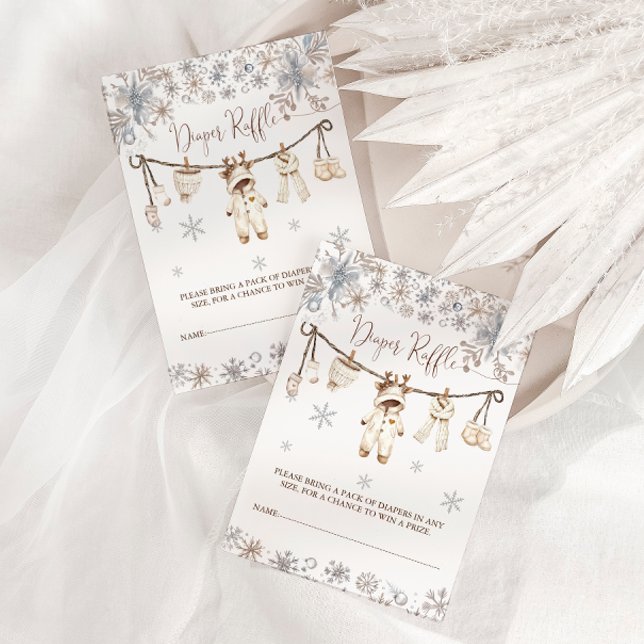 Winter Baby Shower Diaper Raffle Enclosure Card (Creator Uploaded)