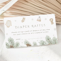 Winter Baby Shower Diaper Raffle