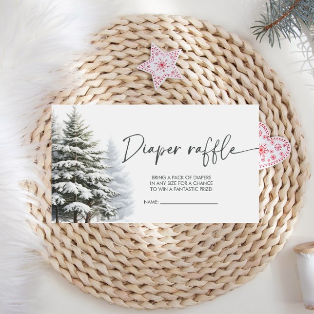 Winter Baby Shower Diaper Raffle Ticket Enclosure Card (Creator Uploaded)