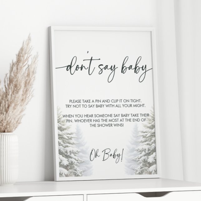Winter Baby Shower Don't Say Baby Game Sign (Creator Uploaded)