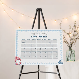 Winter Baby Shower Due Date Calendar Foam Board